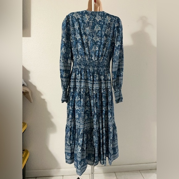 EUC Sézane x Sea NY Blandine Dress Floral Blue Dress Size 38 US 6 - Picture 5 of 16